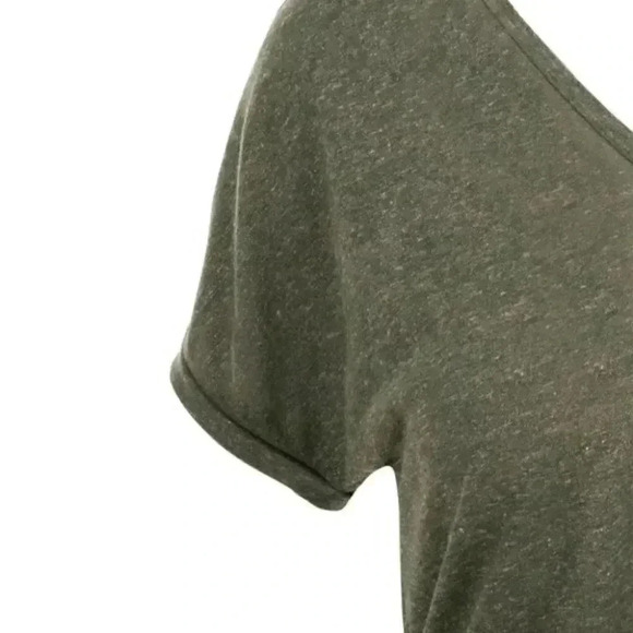 Ricki’s Linen Blend T-Shirt Loose Fit V Neck Short Sleeve Moss Green Size  XS - Picture 5 of 16